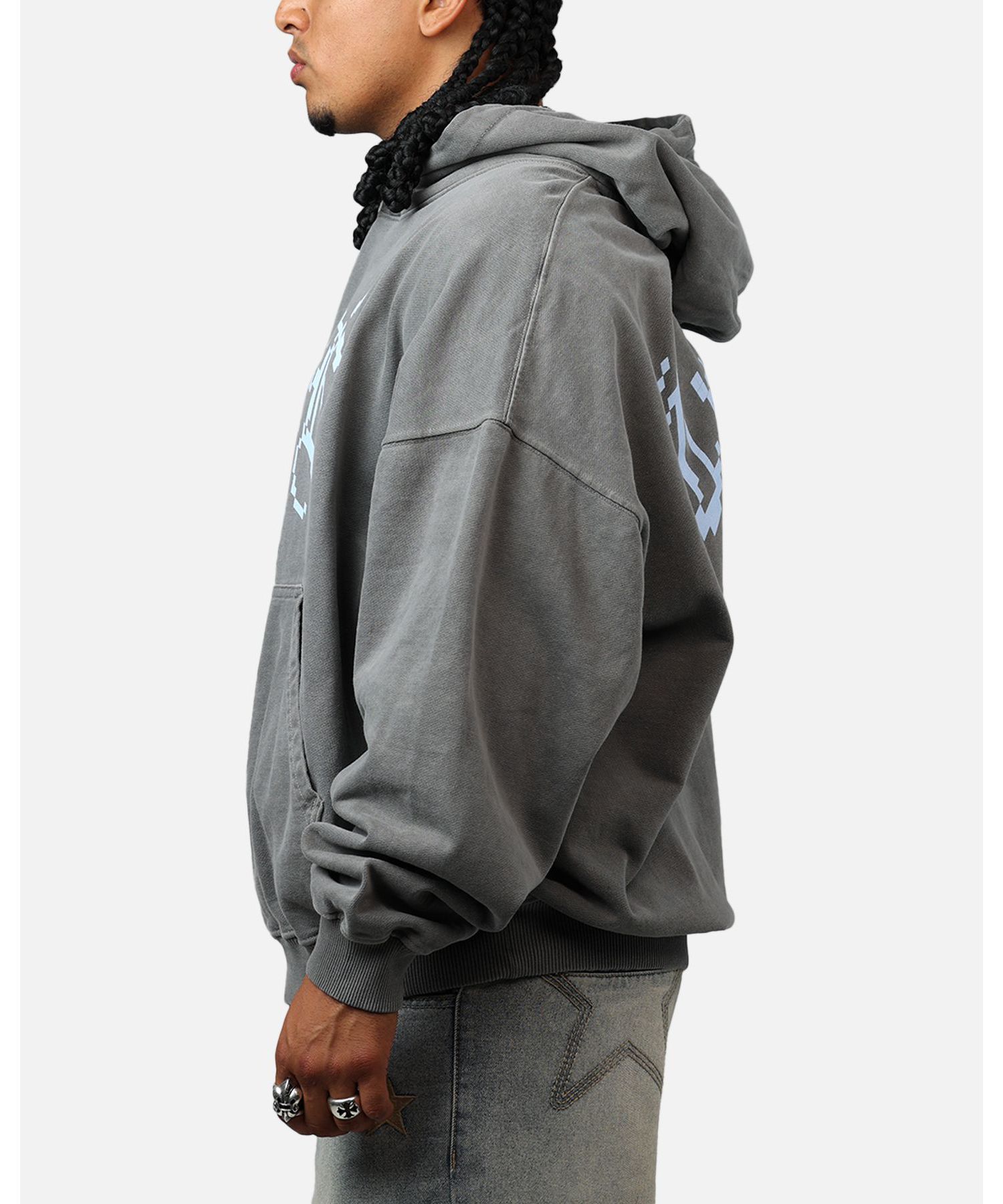 Men's Game Over Hoodie Sweatshirt - Washed Charcoal L