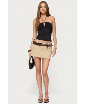 Women's Carmel Bead Ruched Halter Top