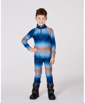 Boy Two-Piece Thermal Underwear Set Blue and Beige Gradient - Toddler|Child