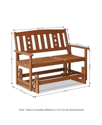 Outdoor Hardwood Glider with Teak Finish – Smooth & Stylish Patio Seating for Two