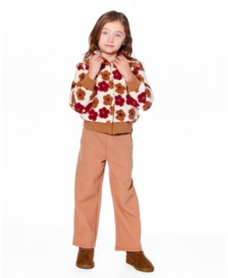 Girl Waffle Flare Leg Pants Caramel Brown - Child