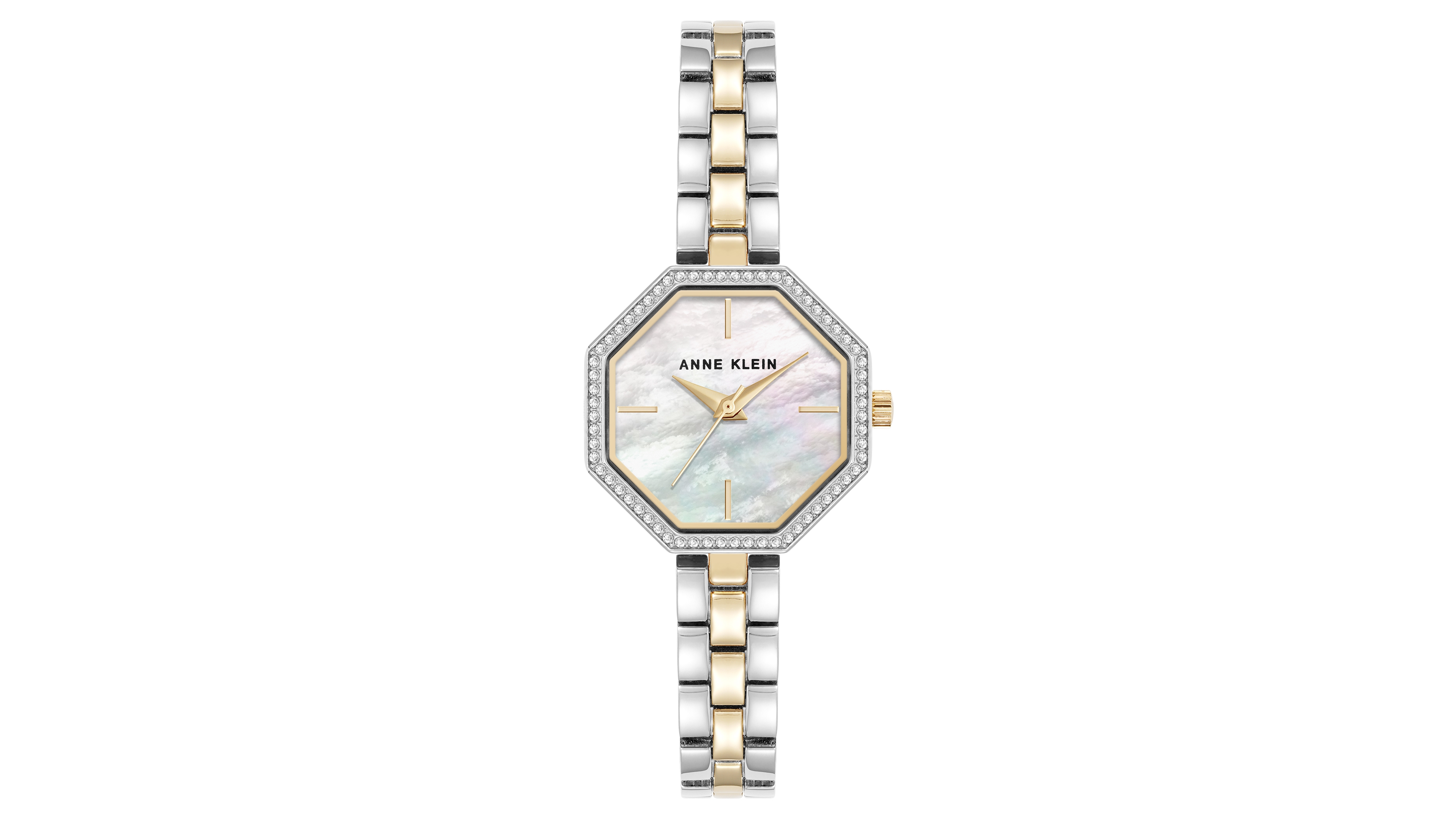 Anne Klein Women's Quartz Unique Octagonal Two-Tone Metal Alloy Watch, 26mm