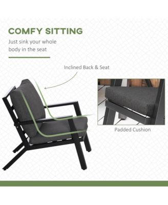 4pc Outdoor Furniture Set, Sofa, 2 Chairs, Table, Cushions,