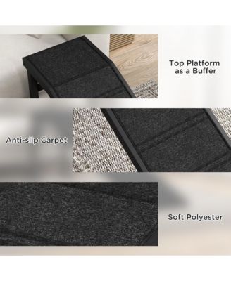 Dog Ramp w/ Non-Slip Carpet and Top Platform, 74" x 16" x 25",