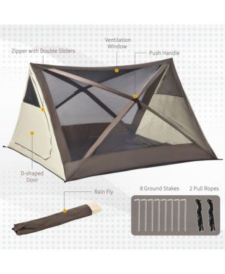 2-3 People Pop Up Camping Tent Waterproof Automatic Instant Tent Portable Cabana Beach Tent with Rainfly, Carry Bag, Windows and Doors, Outdoor Camping Hiking Indoor