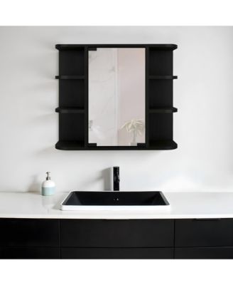 Wall Mounted Bathroom Cabinet with 6 Storage Shelves for Toiletries and Essentials
