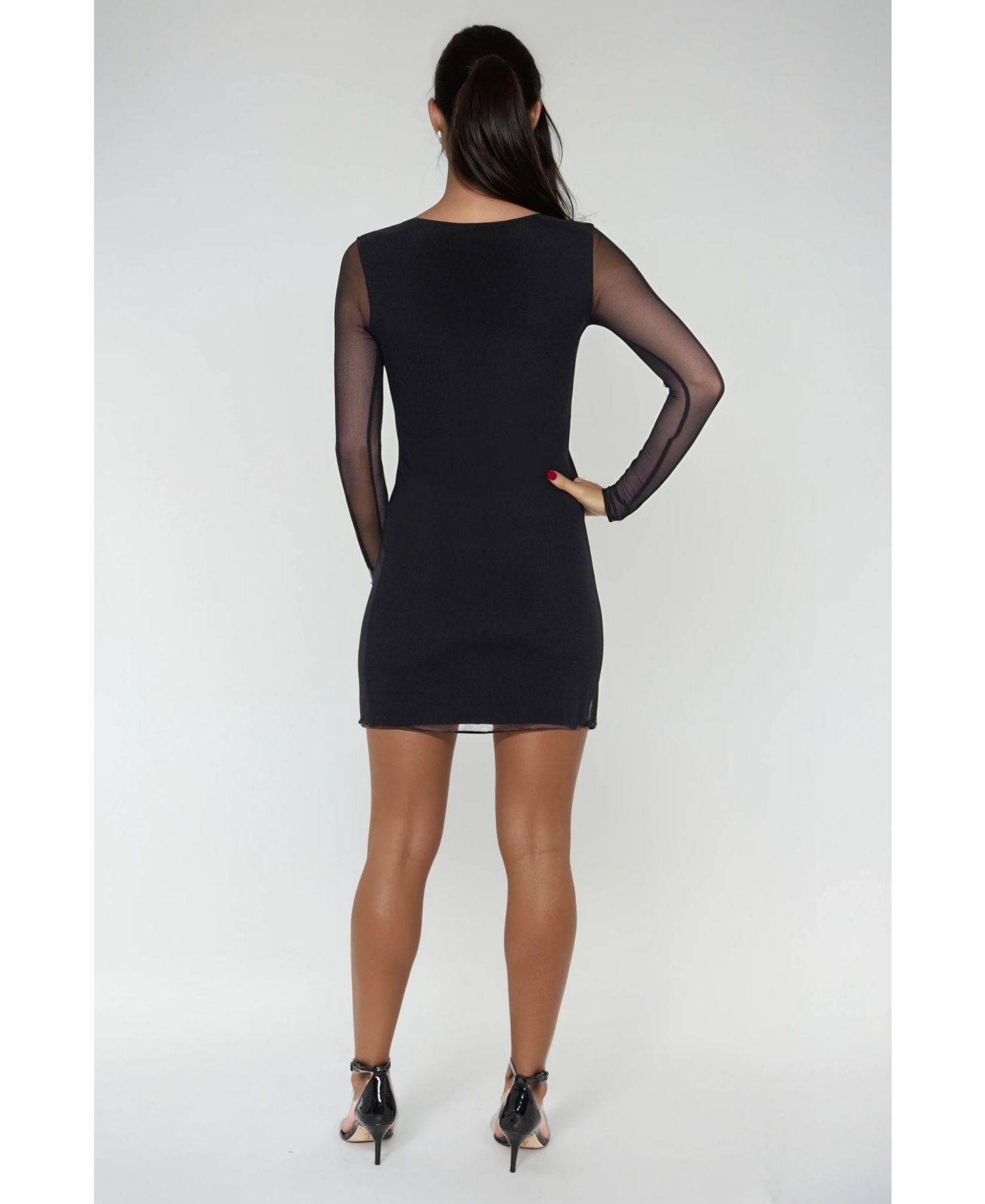 Women's PowerMesh Long Sleeve T-shirt Dress