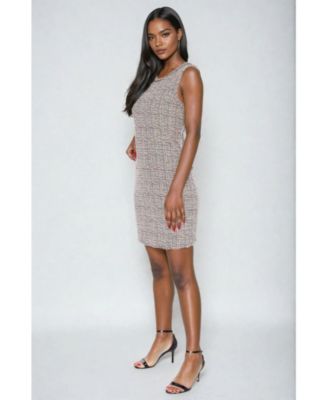 Women's Cap Sleeve Dress Boucle, Pink, XLarge