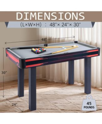48" Folding Pool Table for Adults & Kids - Portable Billiard Table for Indoor & Outdoor Games