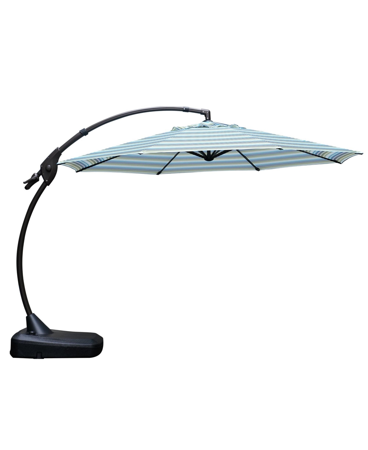 113 Sq Ft Cantilever Umbrella W/ Aluminum Pole & Uv-Resistant Canopy,Adjustable Tilt & Crank - Grey