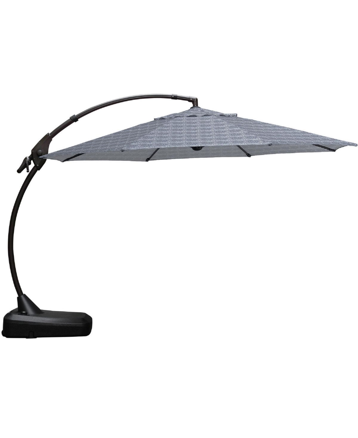 113 Sq Ft Cantilever Umbrella W/ Aluminum Pole & Uv-Resistant Canopy,Adjustable Tilt & Crank - Grey
