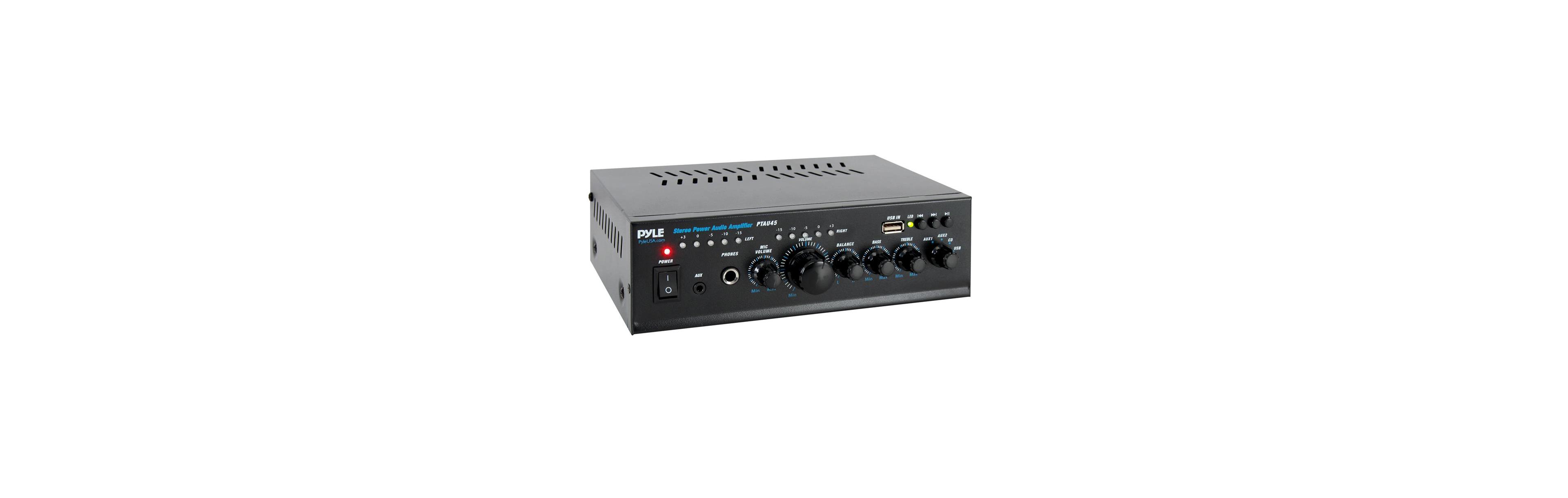 Pyle Stereo Power Amplifier - Compact Audio Amp with MP3/Usb Reader (2 x 120 Watt)