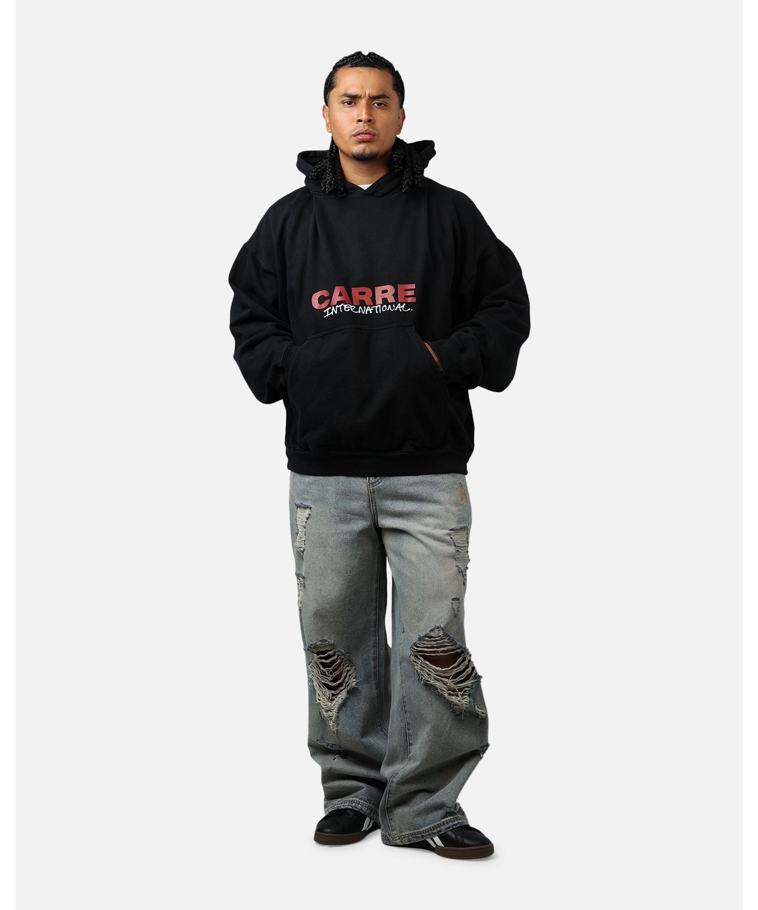 Men's Handdrawn Hoodie Sweatshirt - Black 2XL