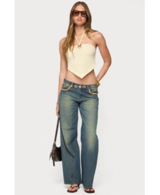 Women's Alana Floral Handkerchief Halter Top