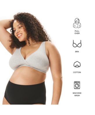 Maternity Motherhood Cotton Wrap Front Nursing Sleep Bralette, 2-Pack