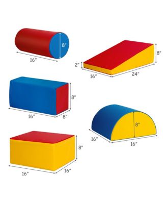 Toddler 5-Piece Climb and Crawl Activity Play Set Safe Foam Blocks Soft Climber