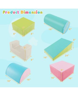 Toddler 6 PCS Climber Play Set Indoor Foam Climb & Crawl Activity Blocks w/ Cover Multicolor