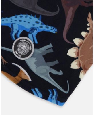 Boy Brushed Jersey Balaclava Black Dinosaur Print - Toddler|Child