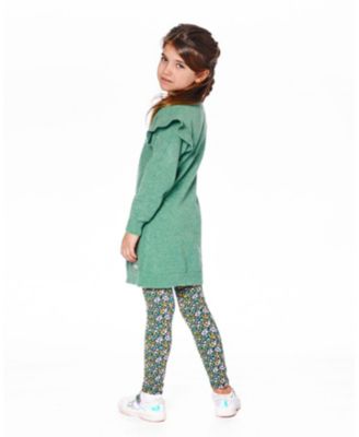 Girl Leggings Green with Flower Print - Toddler|Child