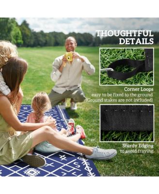 Outdoor Rug, 9' x 18' Floor Mat, Rhombus