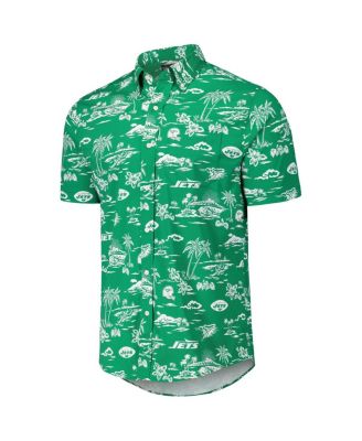 Men's Kelly Green New York Jets Throwback Kekai&nbsp;Print Button-Up Shirt