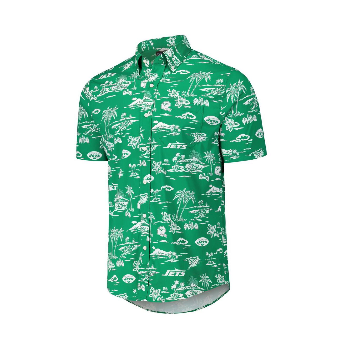 Мужская рубашка Reyn Spooner Kelly Green New York Jets Throwback Kekai Print Button-Up — фото 2