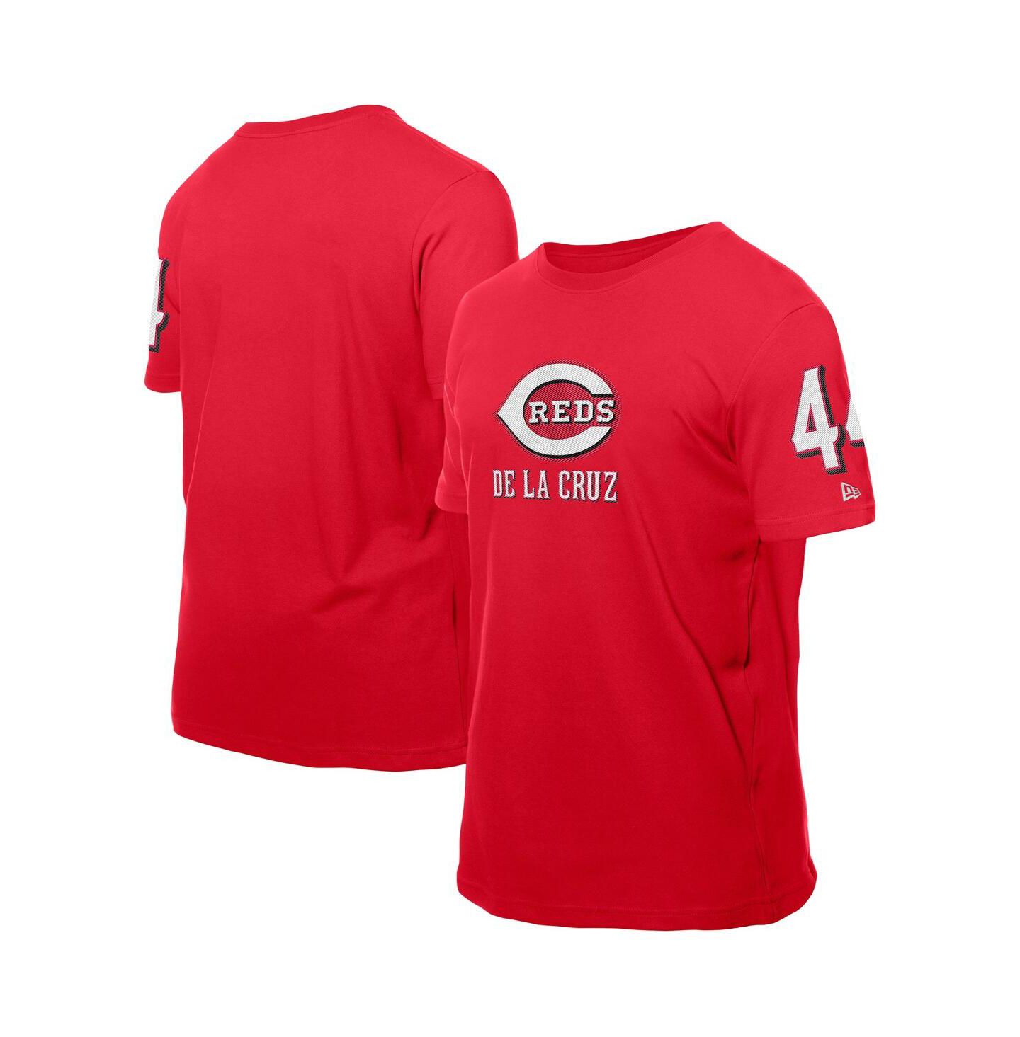 Мужская футболка New Era Elly De La Cruz Red Cincinnati Reds Design Lab Name & Number — фото 1