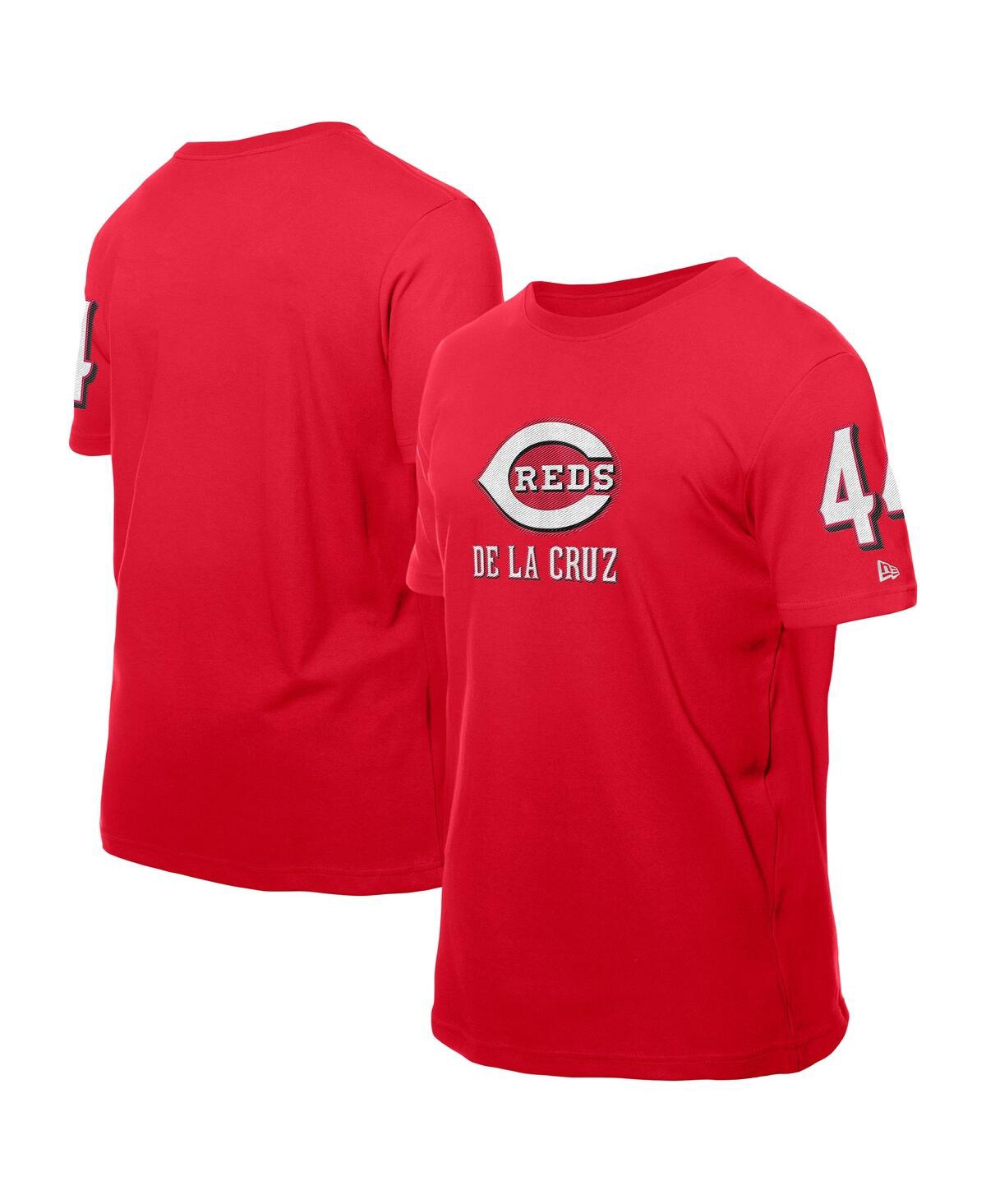 Men's Elly De La Cruz Red Cincinnati Reds Design Lab Name Number T-Shirt - Red