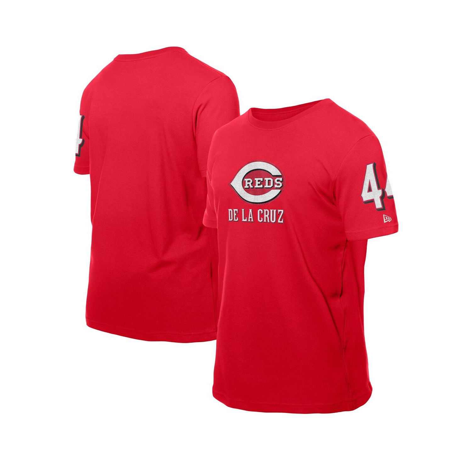 Men's Elly De La Cruz Red Cincinnati Reds Design Lab Name & Number T-Shirt