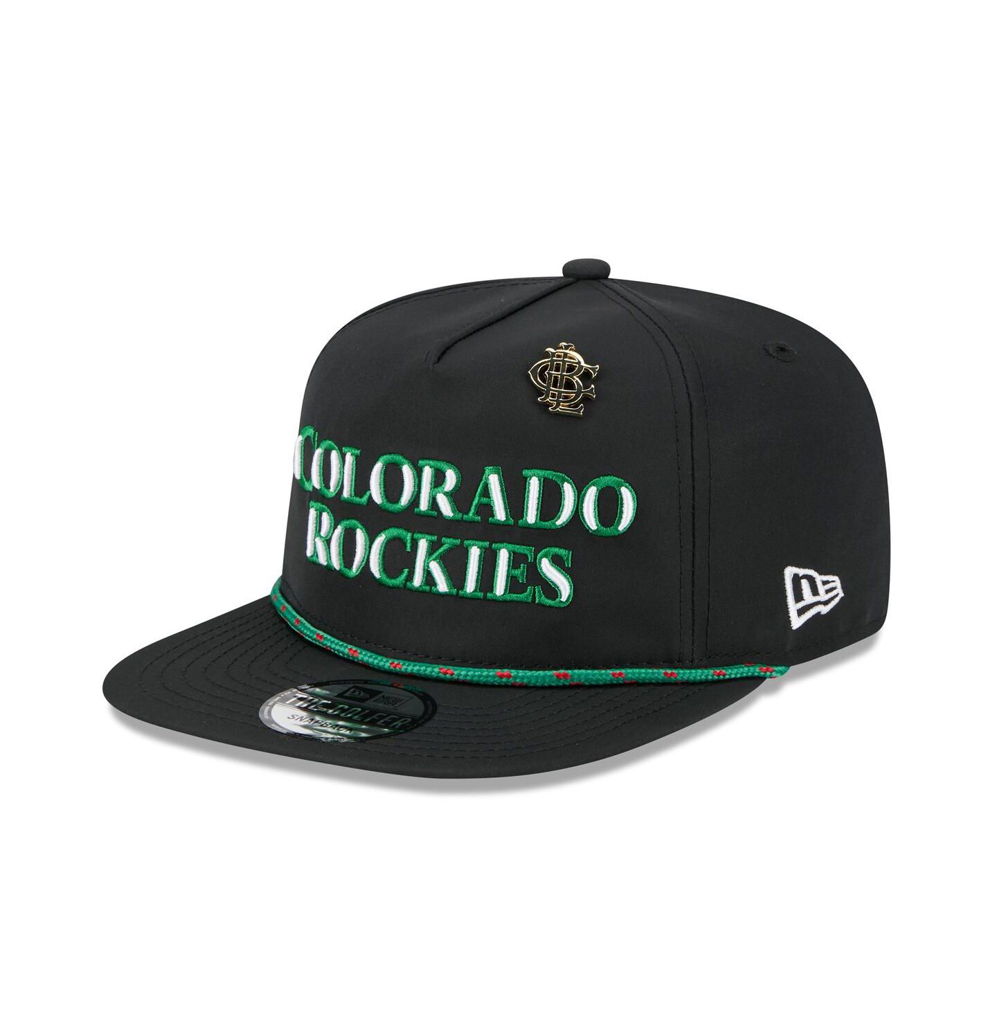 Мужская кепка New Era Black Colorado Rockies 2025 Big League Chew Golfer Snapback Hat — фото 1
