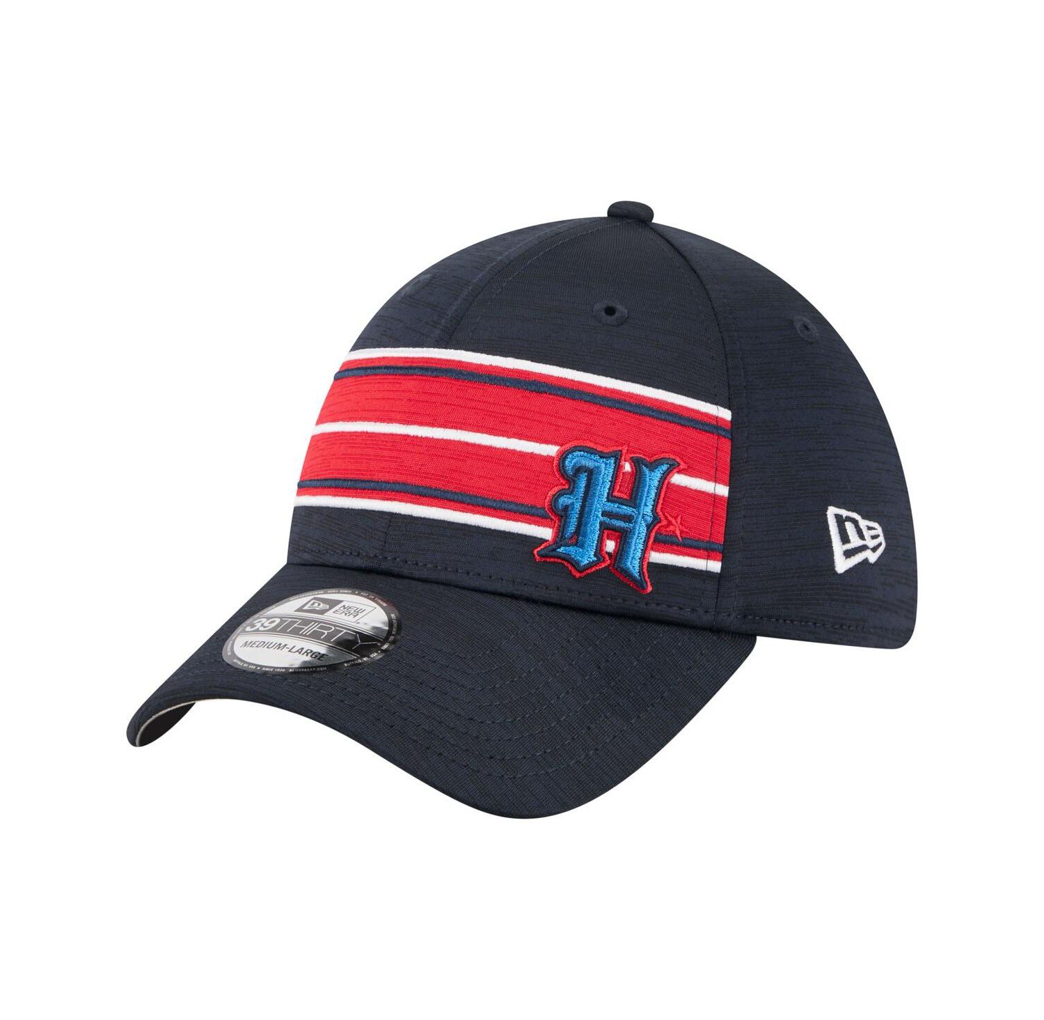 Men's Navy Houston Texans Stripes 39THIRTY Flex Hat