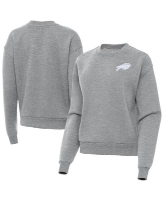Antigua - Women's Heather Gray Buffalo Bills Victory Crew Pullover Sweatshirt