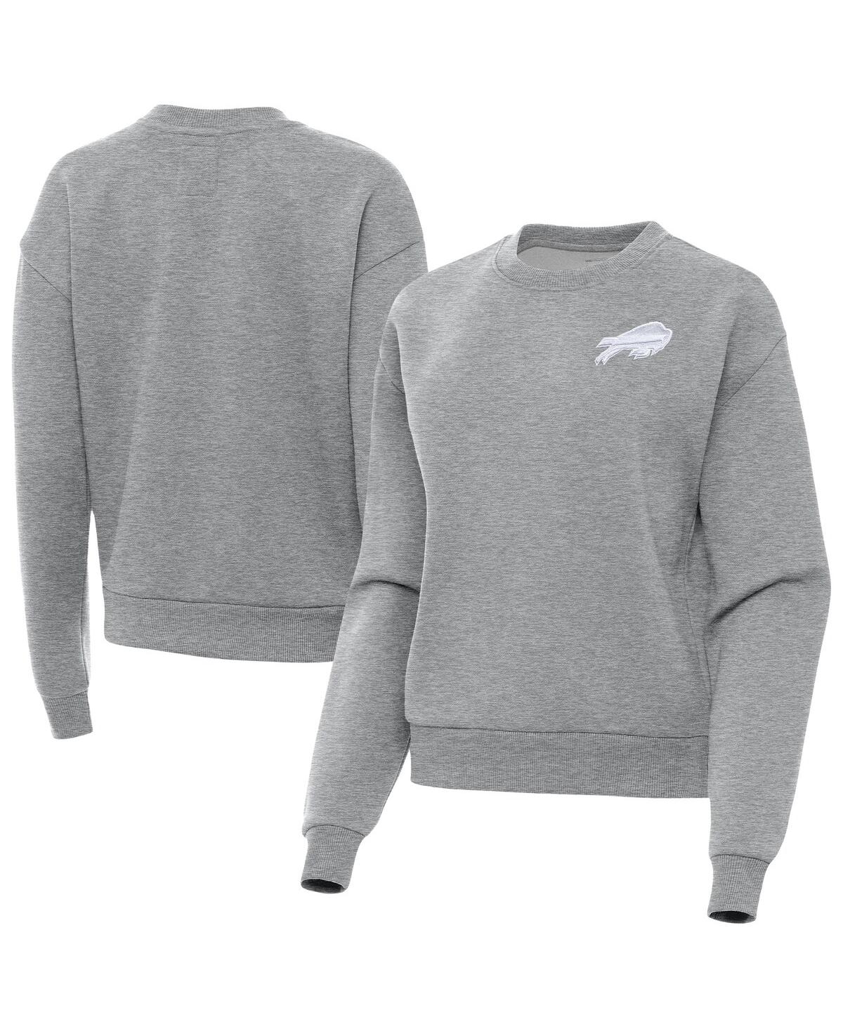 Women's Heather Gray Buffalo Bills Victory Crew Pullover Sweatshirt - Heather Gray
