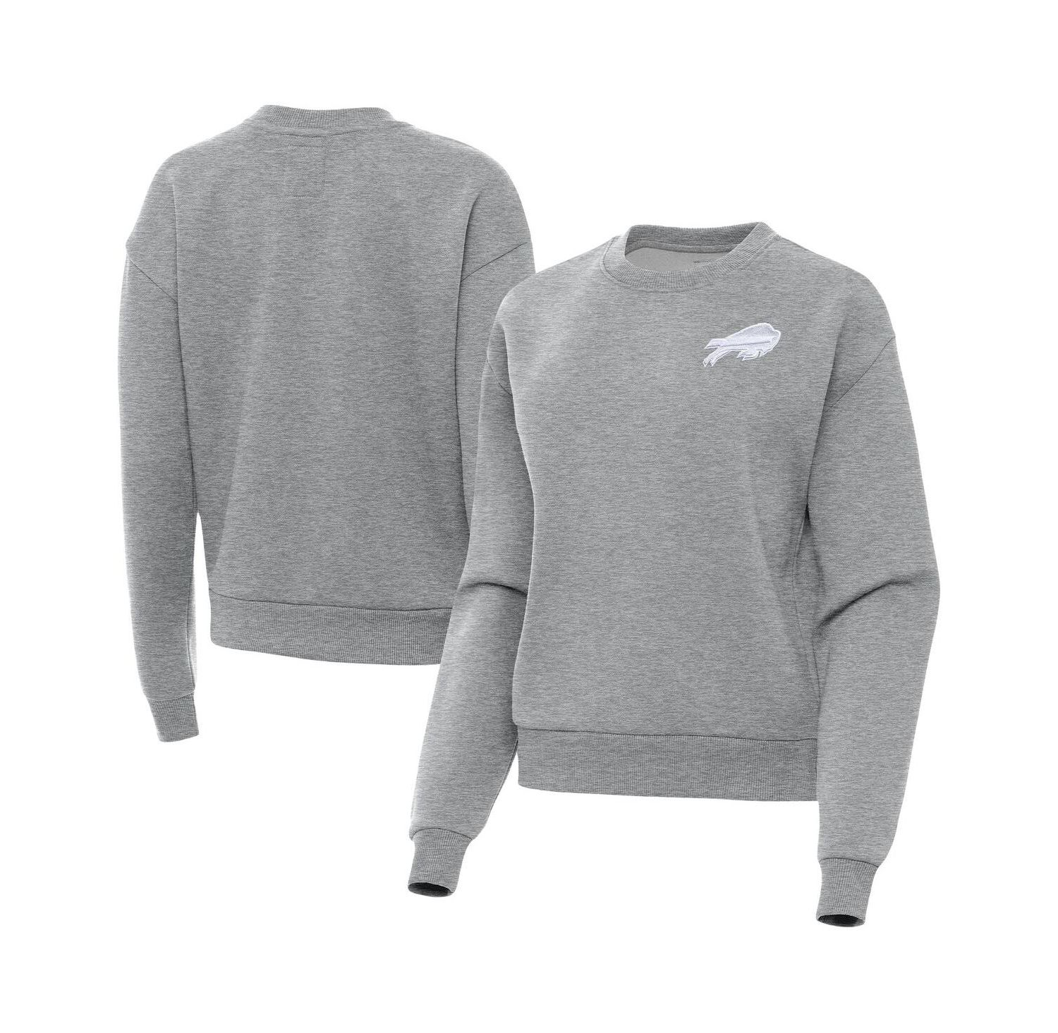Women's Heather Gray Buffalo Bills Victory Crew Pullover Sweatshirt