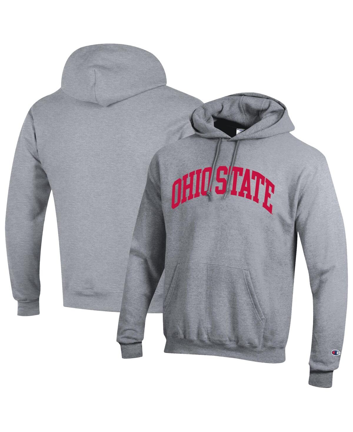 Men's Heather Gray Ohio State Buckeyes Basic Arch Fleece Pullover Hoodie - Heather Gray