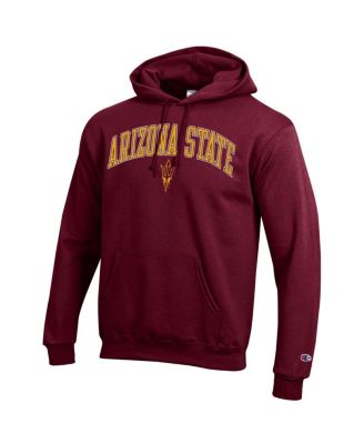 Men's Maroon Arizona State Sun Devils Arched Logo Fleece Pullover Hoodie