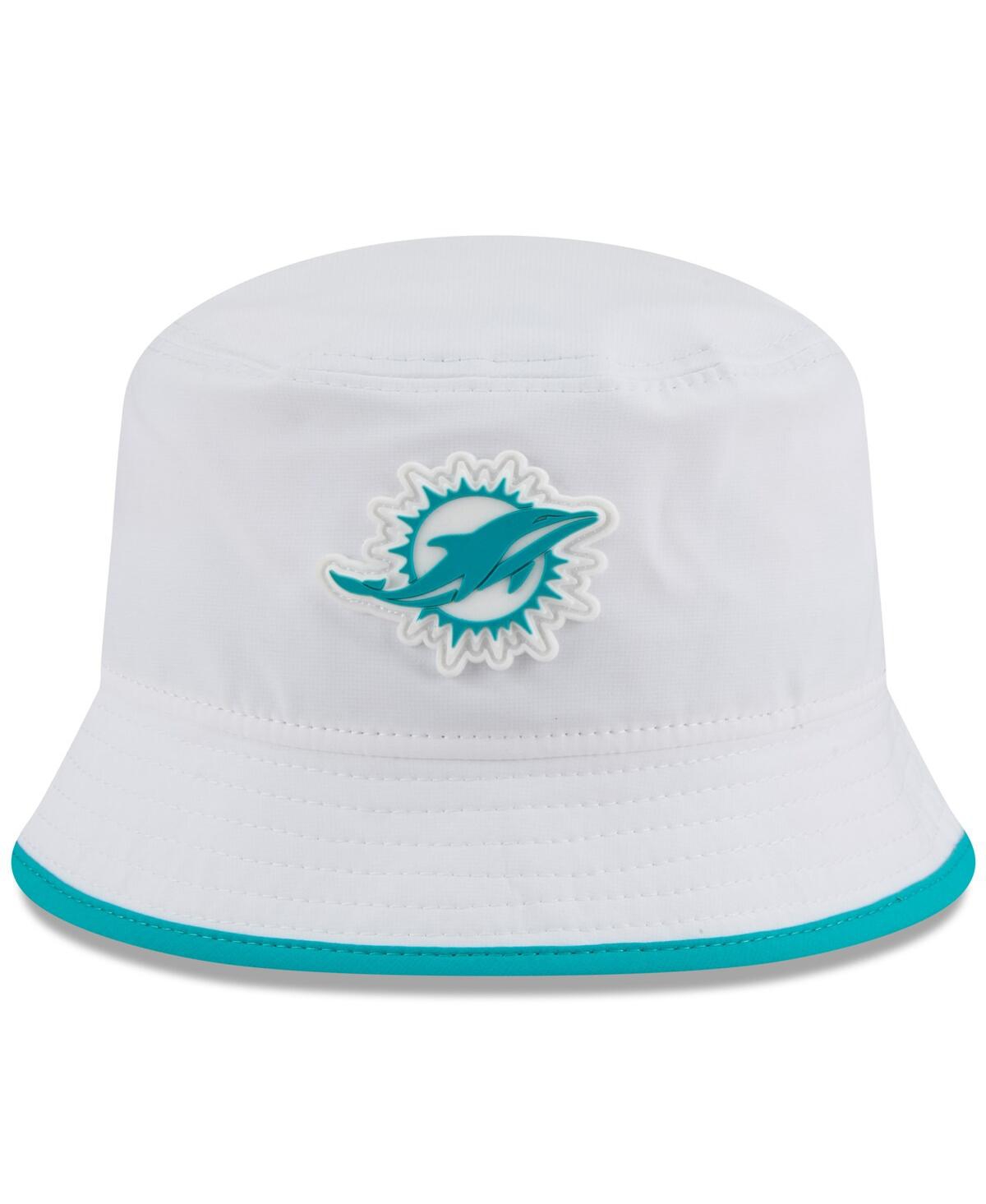 New Era Men's White Miami Dolphins 2025 Nfl Training Camp Stretch Bucket Hat In White