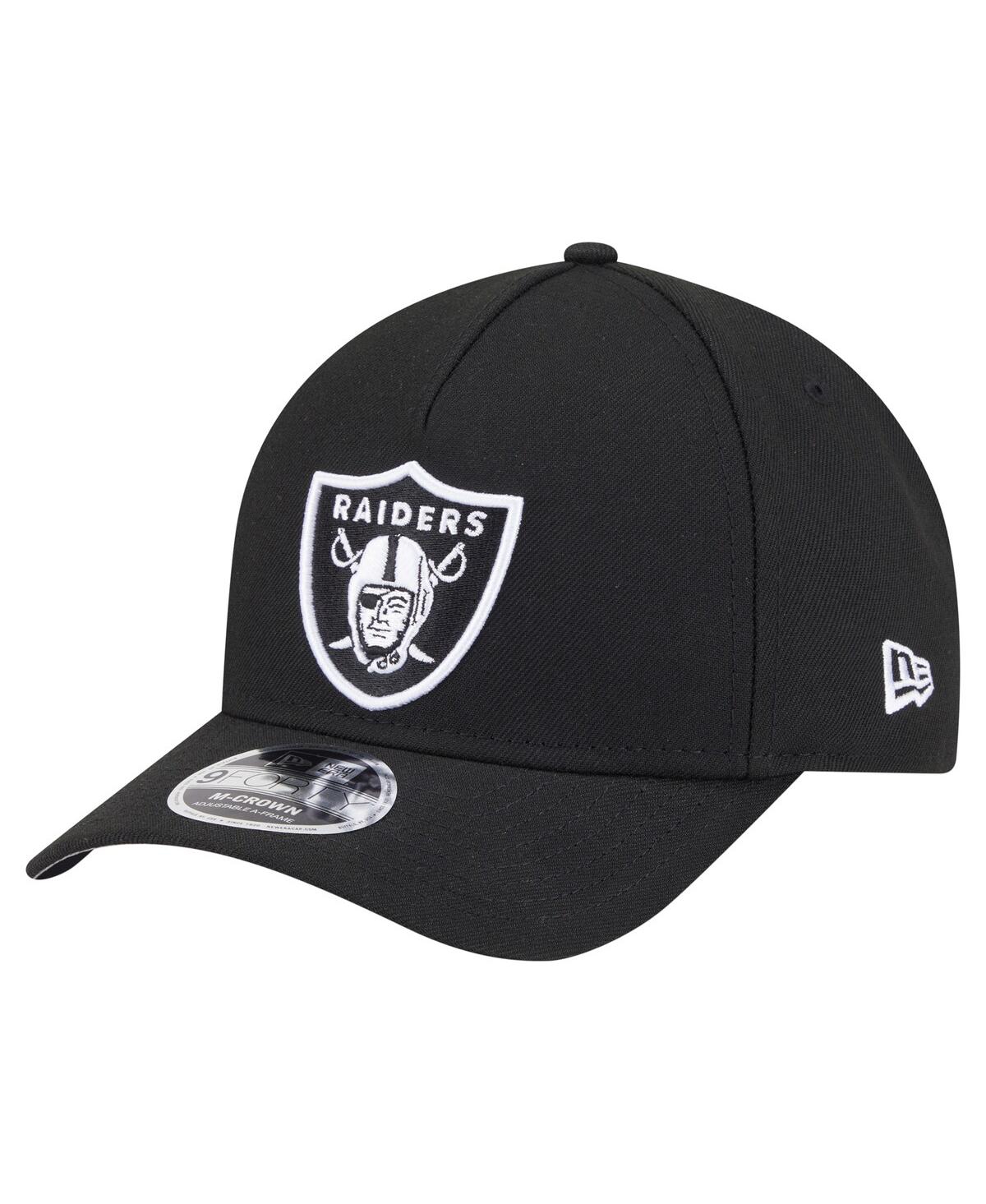 New Era Men's Black Las Vegas Raiders Team Collection 9forty M-crown A-frame Adjustable Hat In Black