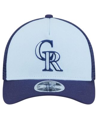 Men's Light Blue/Navy Colorado Rockies 2-Tone Color Pack 9FORTY M-Crown A-Frame Adjustable Hat