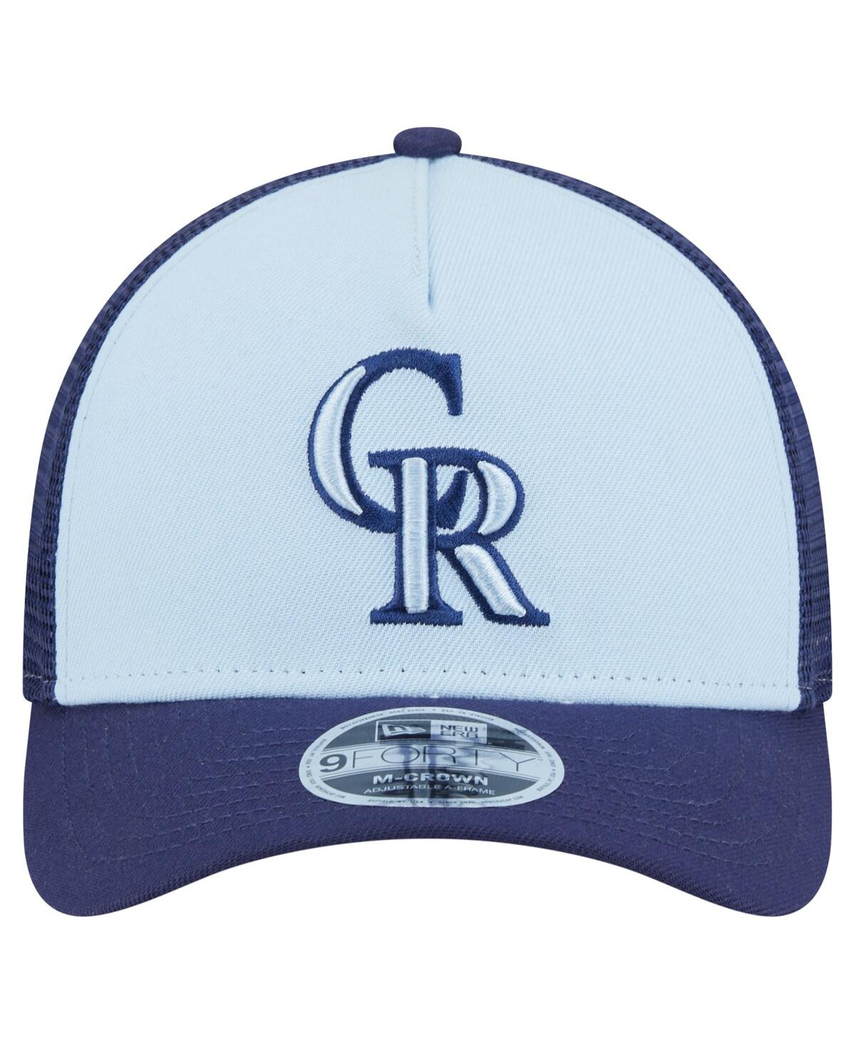 New Era Men's Light Blue/navy Colorado Rockies 2-tone Color Pack 9forty M-crown A-frame Adjustable Hat In Multi