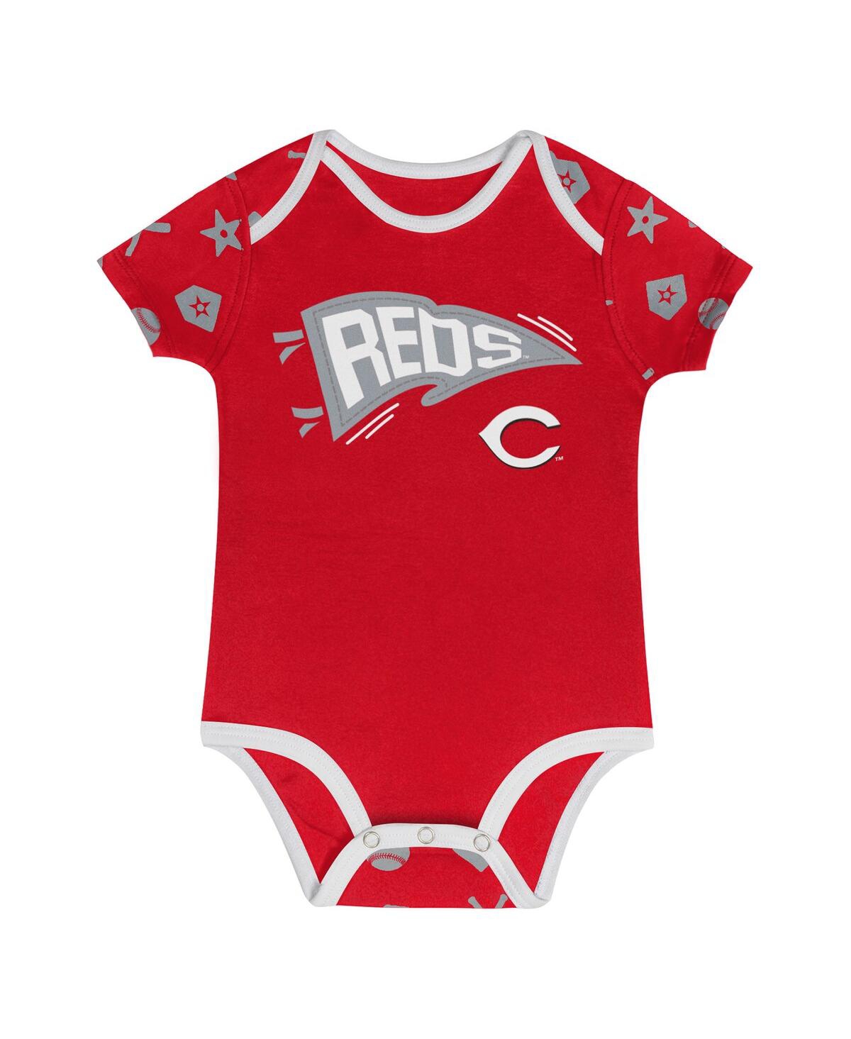 Outerstuff Baby Boys And Girls 2-piece Navy Detroit Tigers On Deck Diaper Cover Set In Red