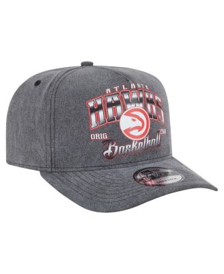 Men's Charcoal Atlanta Hawks Throwback Washed Pre-Curved 9FIFTY Snapback Hat