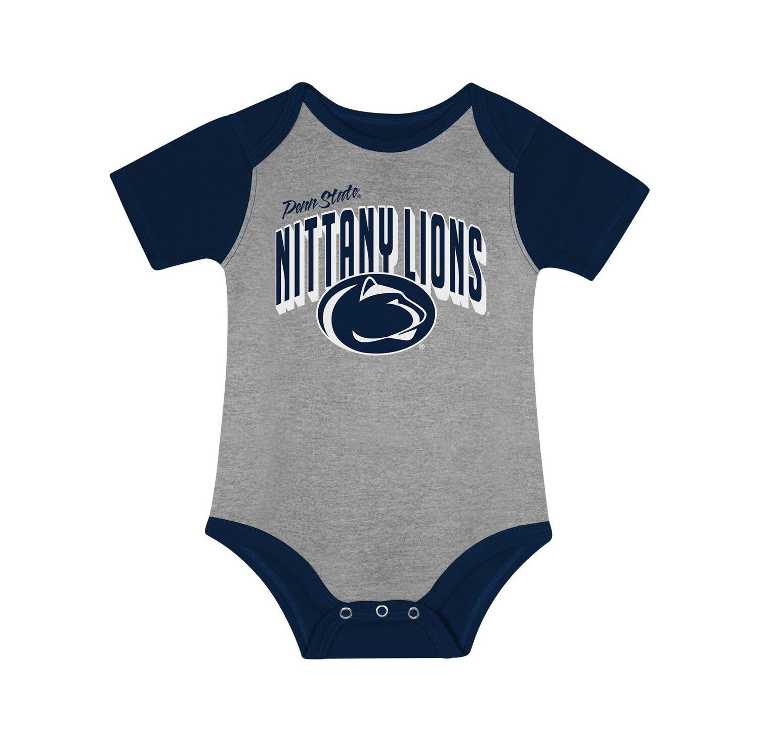 Baby Boys and Girls 3-Piece Penn State Nittany Lions Dynamic Duo Bodysuit, Bib and Cuffed Knit Hat Set