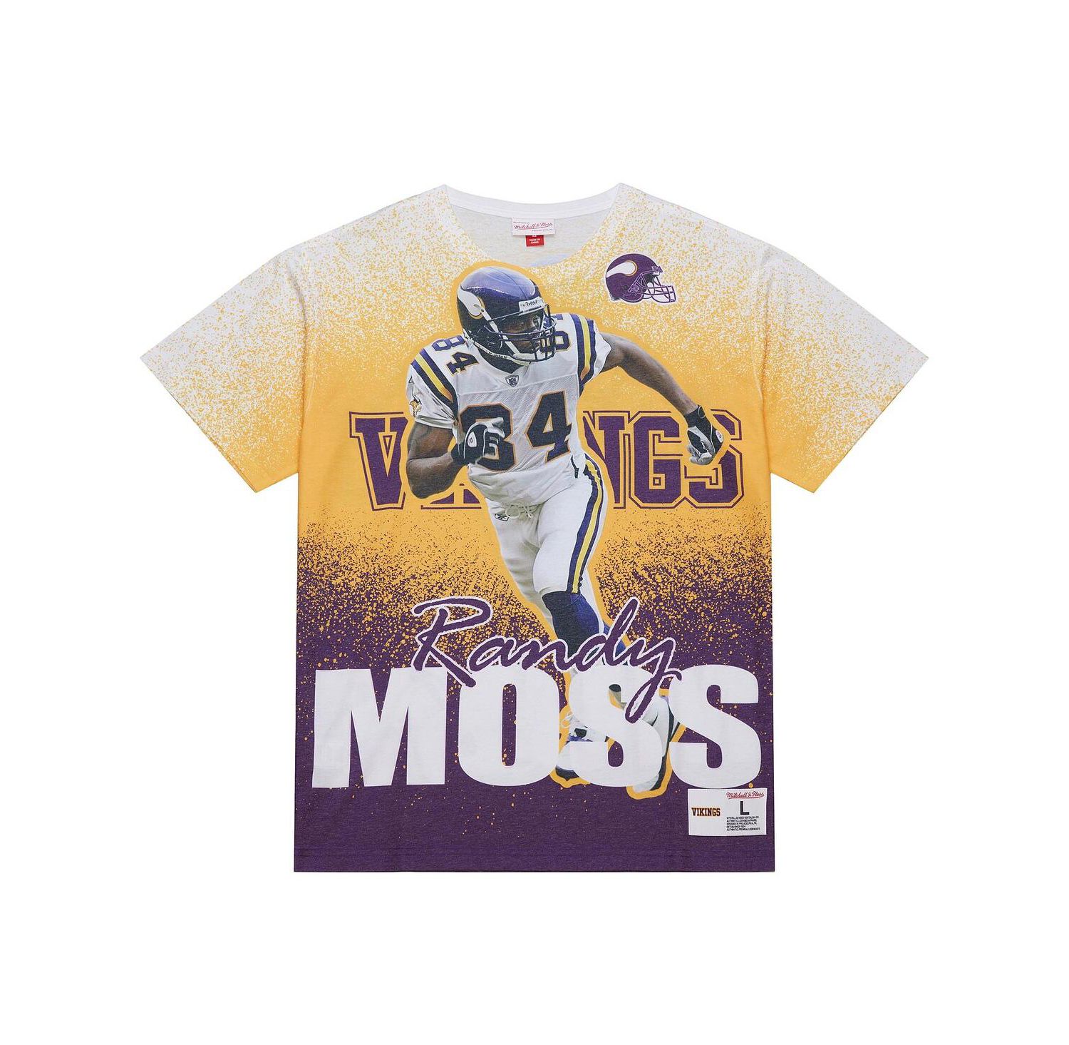 Men's Randy Moss Gray Minnesota Vikings Burst Retired Player T-Shirt