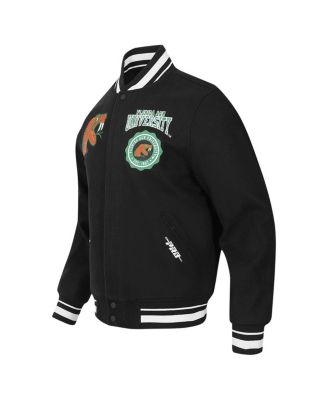 Men's Black Florida A & M Rattlers Crest Wool Full-Zip Jacket