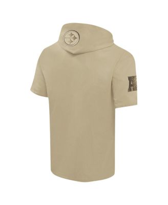 Men's Tan Pittsburgh Steelers Neutrals Capsule Short Sleeve Pullover Hoodie