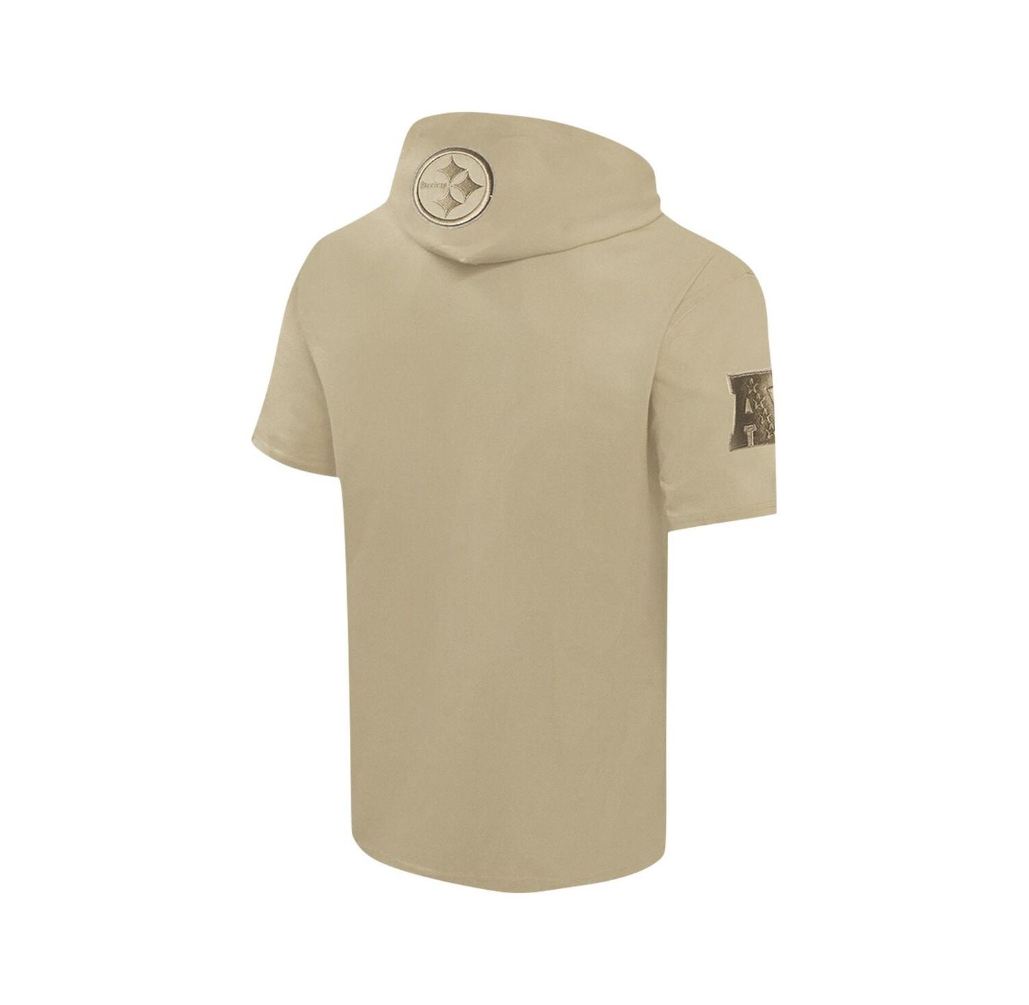 Men's Tan Pittsburgh Steelers Neutrals Capsule Short Sleeve Pullover Hoodie