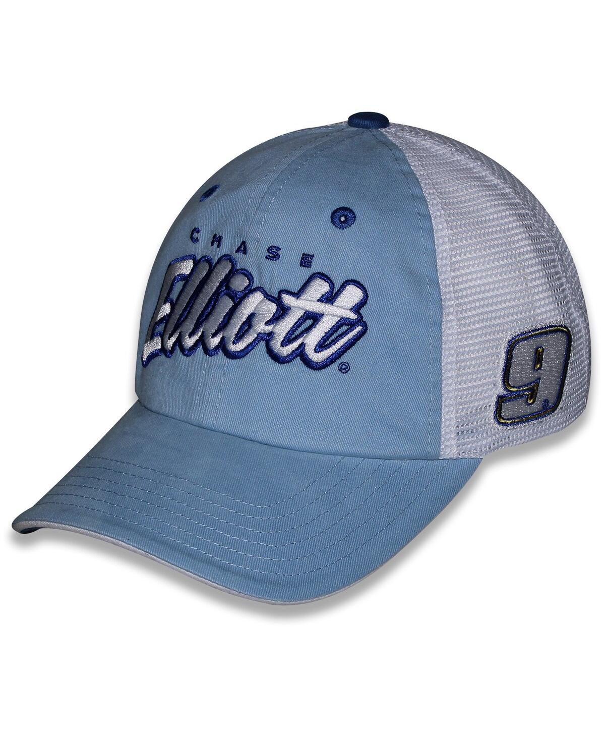 Women's Light Blue Chase Elliott Pit Box Adjustable Trucker Hat - Light Blue
