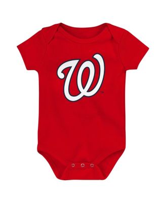 Baby Boys and Girls 3-Pack Washington Nationals Fan Pennant Bodysuit Set