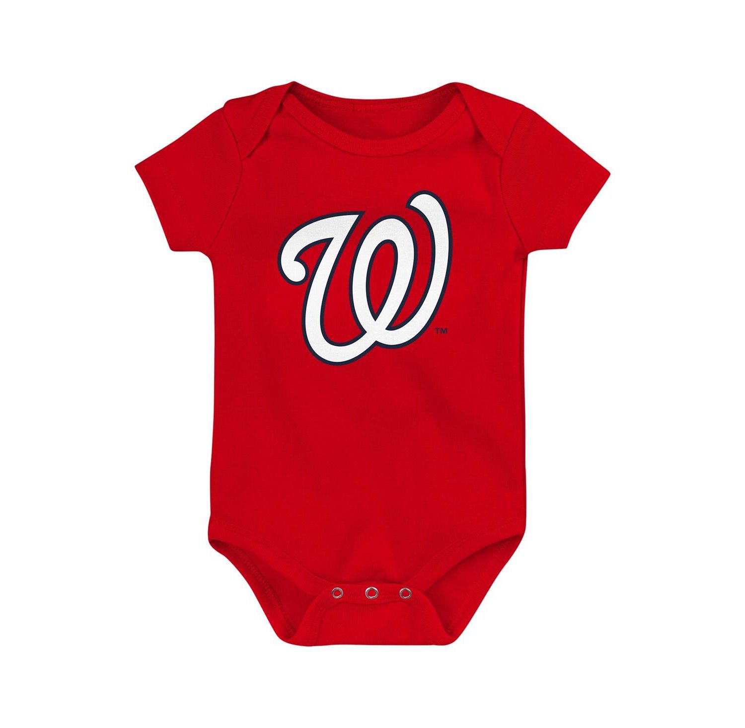 Baby Boys and Girls 3-Pack Washington Nationals Fan Pennant Bodysuit Set
